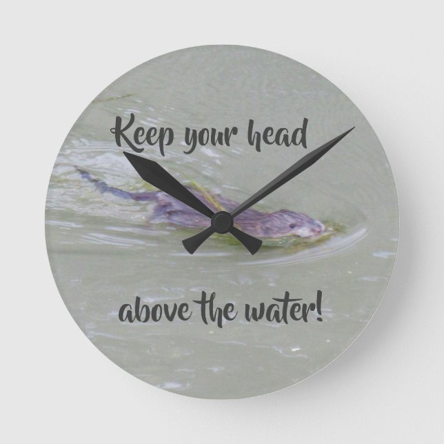 Bisamratte Runde Wanduhr (Vorderseite)