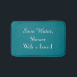 Biscay Bay Blue Rett Water Funny Plush Bath Mat Badematte<br><div class="desc">Diese humorvolle Badmatte kann jede beliebige Hintergrundfarbe sein - klicken Sie einfach auf Anpassen. Der Standard-Hintergrund ist ein trendiger Biskaya-Blau. Text ist nicht weiß. Im Text steht "Rett Wasser, Dusche mit einem Freund". Matching Duschvorhang vorhanden. Ein großartiges Geschenk für eine Hochzeit oder eine Hauserwärmung. Alle Rechte vorbehalten © 2015 Alan...</div>