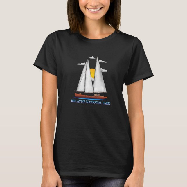 Biscayne National Park Coastal Nautical Sailing De T-Shirt (Vorderseite)