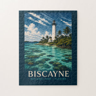 Biscayne National Park Florida Moderne Holzschnitt Puzzle