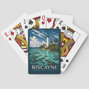Biscayne National Park Florida Moderne Holzschnitt Spielkarten