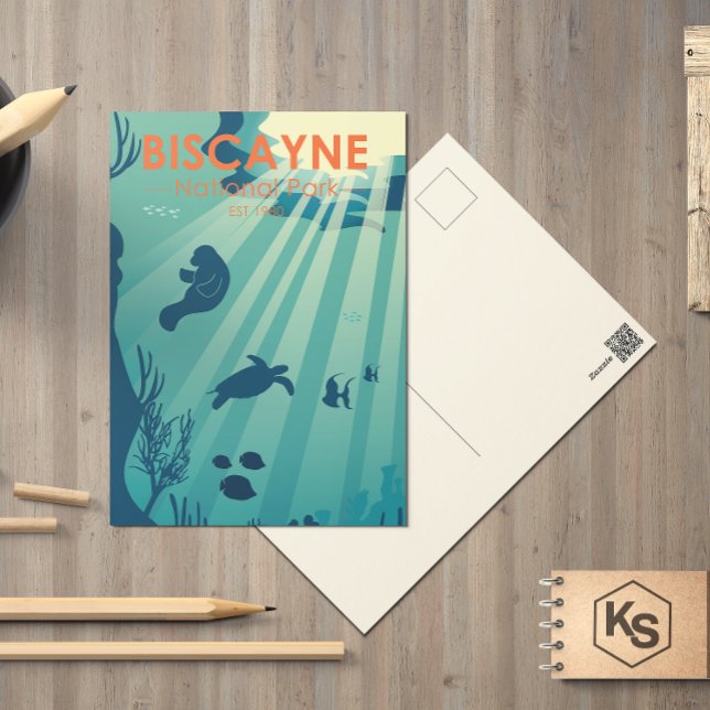 Biscayne National Park Florida Unterwasser Seefahr Postkarte (Von Creator hochgeladen)