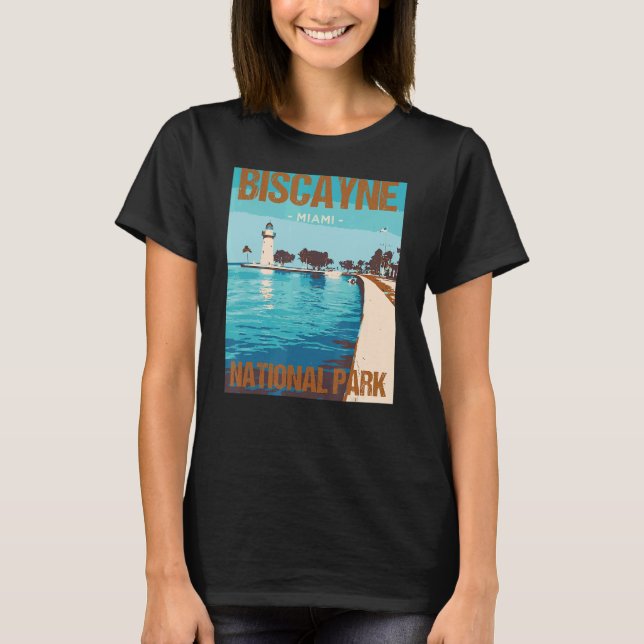Biscayne National Park Miami Poster Design T-Shirt (Vorderseite)
