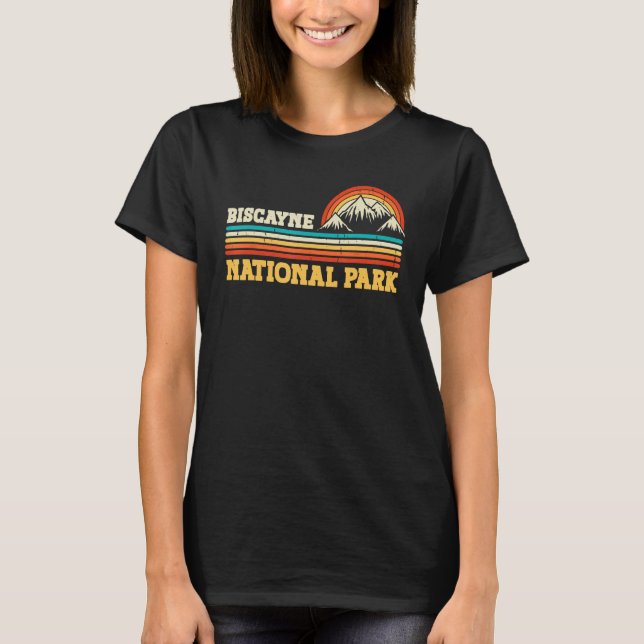 Biscayne National Park Mountain Trees & Sun Campin T-Shirt (Vorderseite)
