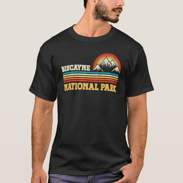 Biscayne National Park Mountain Trees & Sun Campin T-Shirt (Vorderseite)