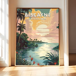 Biscayne National Park Poster Art Druck, Retro Nat