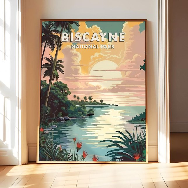 Biscayne National Park Poster Art Print, Retro Nat (Von Creator hochgeladen)