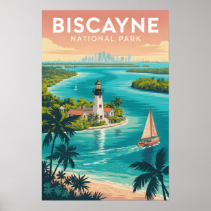 Biscayne National Park Vintage Florida Plakat