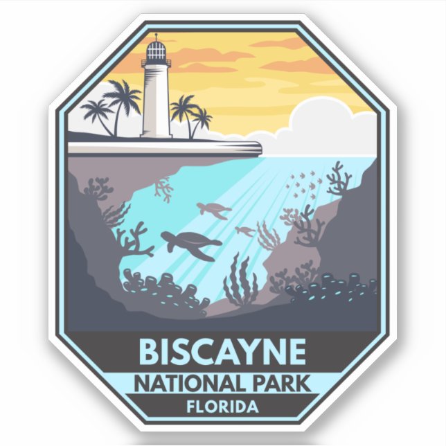Biscayne Nationalpark Florida Emblem Aufkleber (Vorderseite)