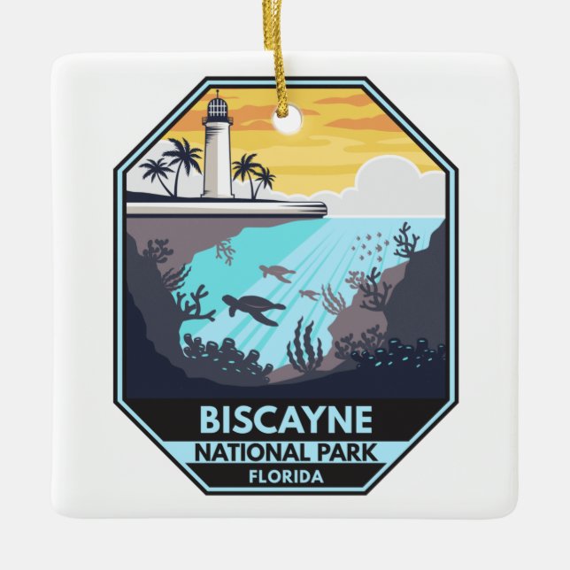 Biscayne Nationalpark Florida Emblem Keramikornament (Vorderseite)