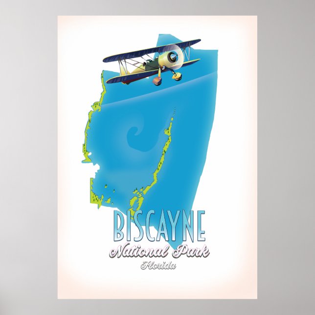 Biscayne Nationalpark Florida Karte Poster (Vorne)