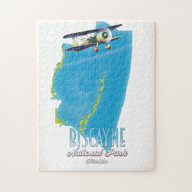 Biscayne Nationalpark Florida Karte Puzzle (Vertikal)