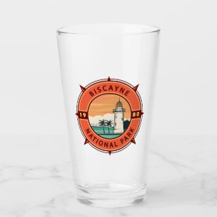 Biscayne Nationalpark Retro Kompass Emblem Glas