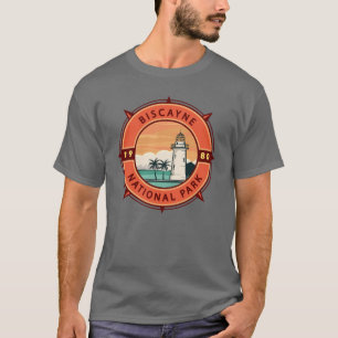 Biscayne Nationalpark Retro Kompass Emblem T-Shirt