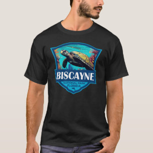 Biscayne Nationalpark Schildkröte Illustration Ret T-Shirt