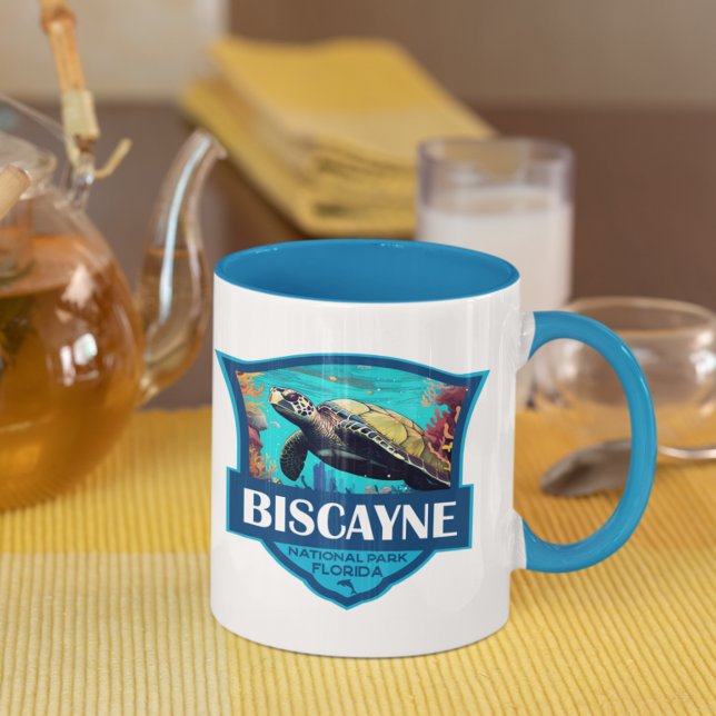 Biscayne Nationalpark Schildkröte Illustration Ret Tasse (Von Creator hochgeladen)