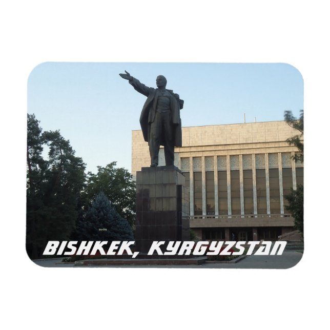 Bischkek sowjetische Lenin-Statue - Kirgisistan Magnet (Horizontal)