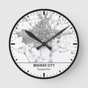 Bischkek Uhr City Line Art