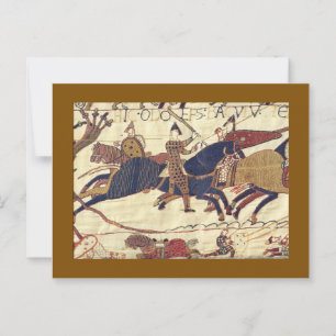 Bischof Odo, der Herzog William's Armee zusammenbr Postkarte