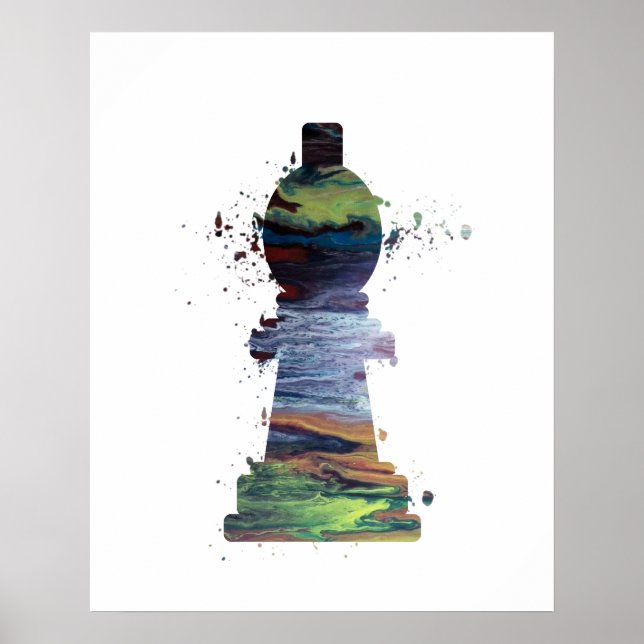 Bischof - Schach - Kunst Poster (Vorne)