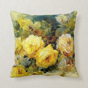 Bischoff - Rose (gelb), Kunstmalerei, Kissen