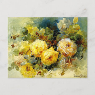 Bischoff - Rosen (gelb) Postkarte