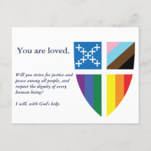 Bischöfliche Pride-Flaggen-Postkarte