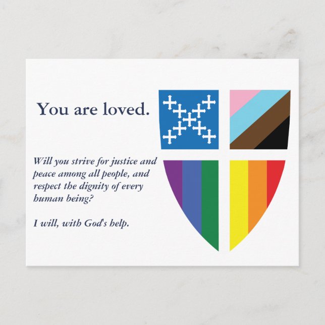 Bischöfliche Pride-Flaggen-Postkarte Postkarte (Vorderseite)
