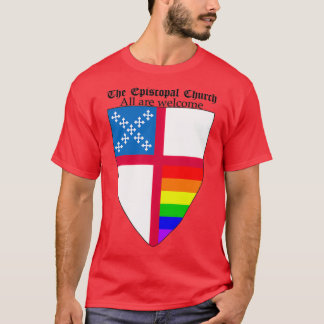 Bischofskirchschild mit Regenbogenblüte T-Shirt