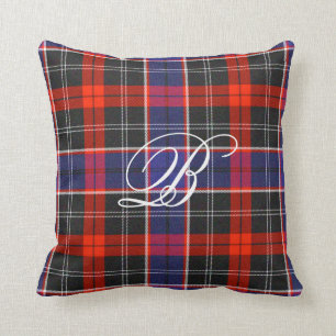 Bischoftartan-Monogramm-Kissen Kissen