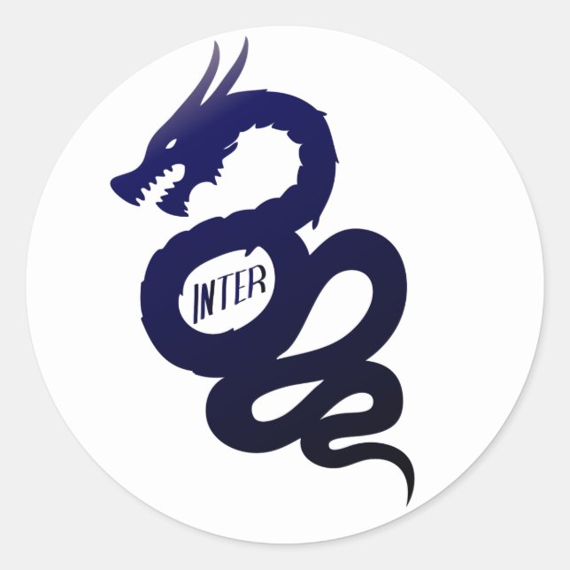 Biscione Nerazzurro Inter (Visconti Wappen) Runder Aufkleber (Vorderseite)