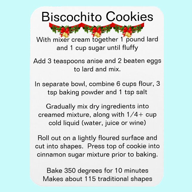 Biscochito New Mexico's official cookie recipe Magnet (Von Creator hochgeladen)
