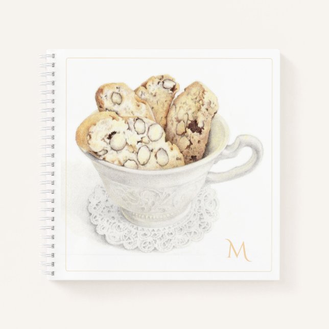 BISCOTTI 8,5"x8,5" Spiralblock + Initiale Notizbuch (Vorderseite)