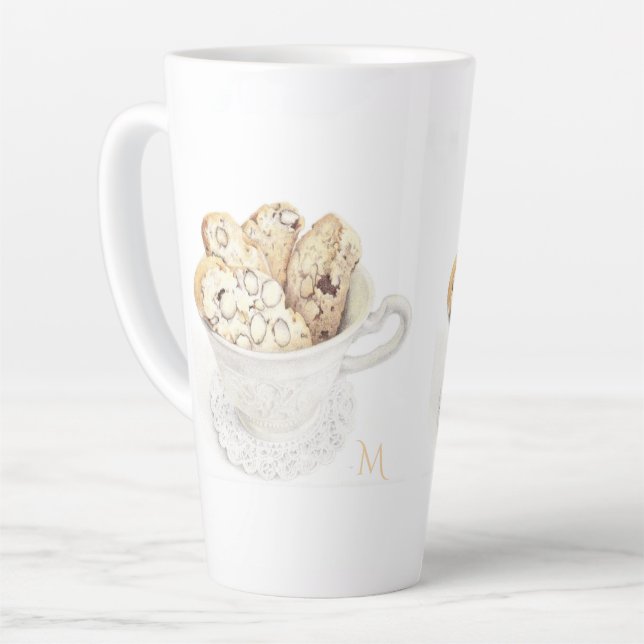 BISCOTTI Tall Latte Tasse + Initial (Linke Ecke)