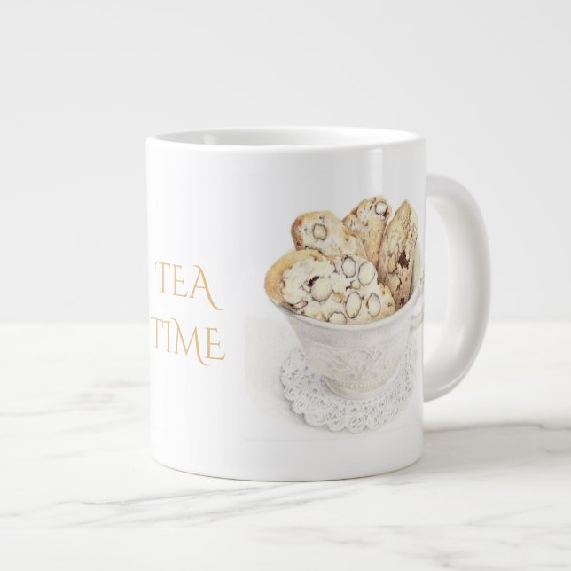BISCOTTI "TEA TIME" Große weiße Tasse (Vorderseite Rechts)