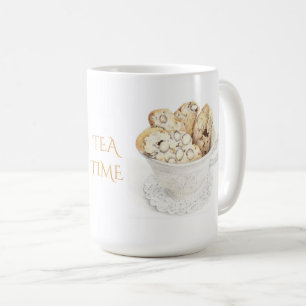 BISCOTTI "TEA TIME" Weiße hohe Tasse