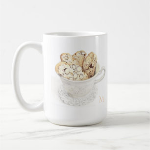 BISCOTTI Weiße hohe Tasse + Initiale