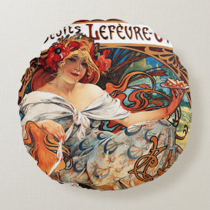 Biscuit, Alphonse Mucha Throw Kissen