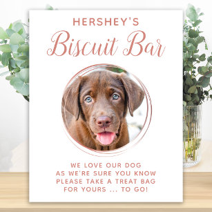 Biscuit Bar Pet Foto Rose Gold Hund Gastgeschenk H Poster