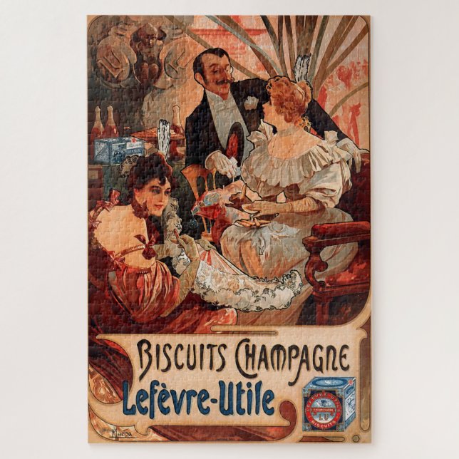 Biscuits Champagne-Lefèvre-Utile - Alphonse Mucha Puzzle (Vertikal)