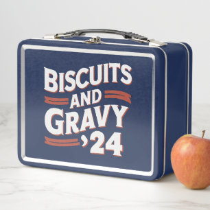 Biscuits Gravy 2024 Präsidentschaftswahl Essen  Metall Brotdose