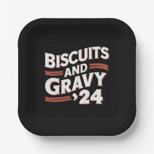 Biscuits Gravy 2024 Präsidentschaftswahl Food Pappteller