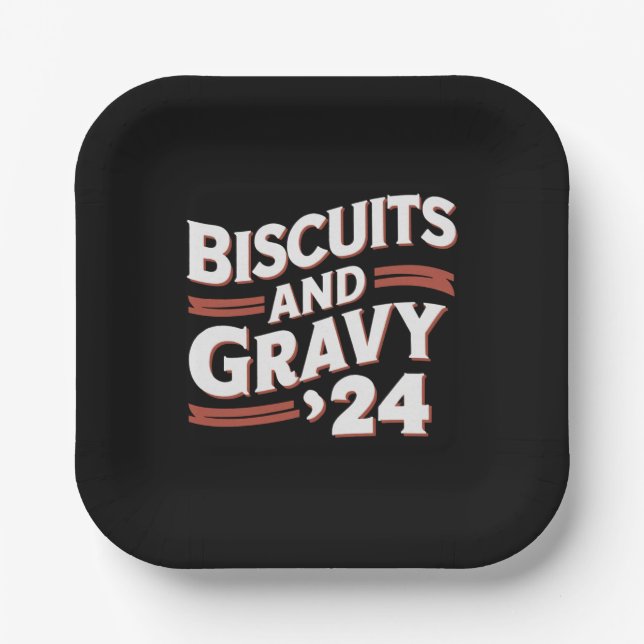 Biscuits Gravy 2024 Präsidentschaftswahl Food Pappteller (Vorderseite)