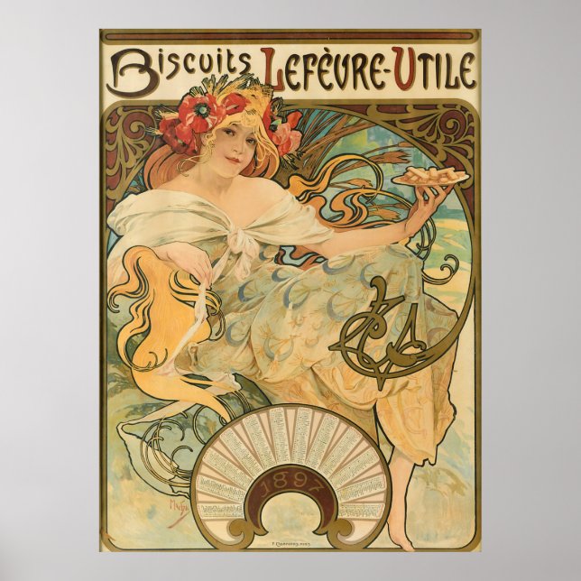 Biscuits Lefeure-utile - von Alphonse Mucha Poster (Vorne)