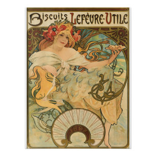 Biscuits Lefeure-utile - von Alphonse Mucha Poster