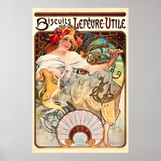 Biscuits Lefevre-Utile 1896 POSTER DRUCK A1