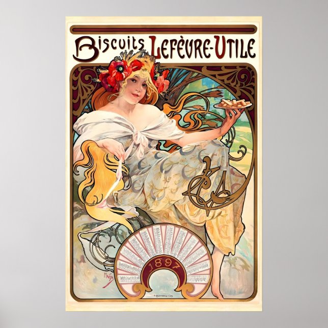 Biscuits Lefevre-Utile 1896 POSTER DRUCK A1 (Vorne)
