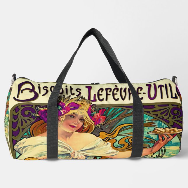 Biscuits Lefevre-Utile von Alphonse Mucha (1896) Duffle Bag (Vorderseite)