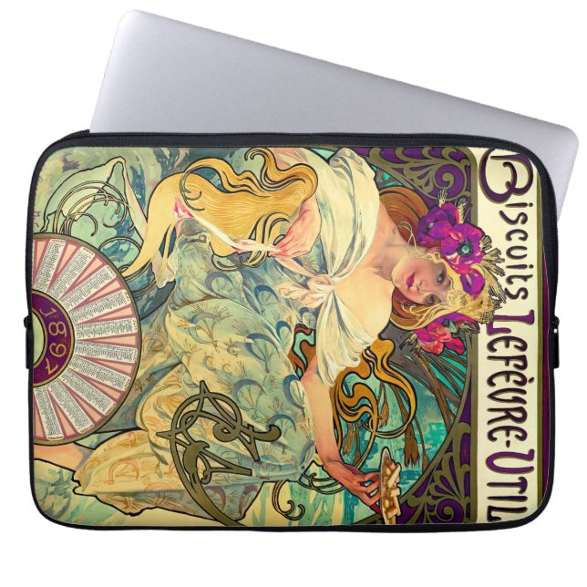 Biscuits Lefevre-Utile von Alphonse Mucha (1896) Laptopschutzhülle (Vorderseite)