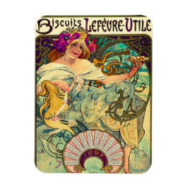 Biscuits Lefevre-Utile von Alphonse Mucha (1896) Magnet